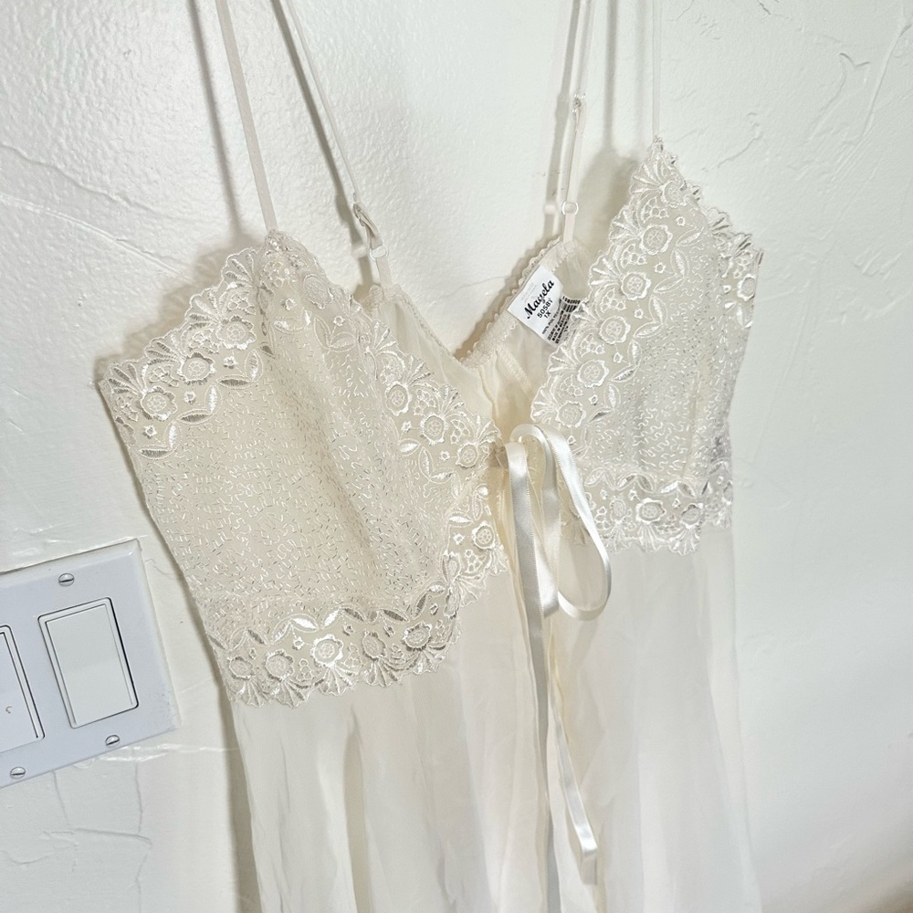 Authentic Original Vintage Style Cream Lace Chemise - Picture 5 of 10